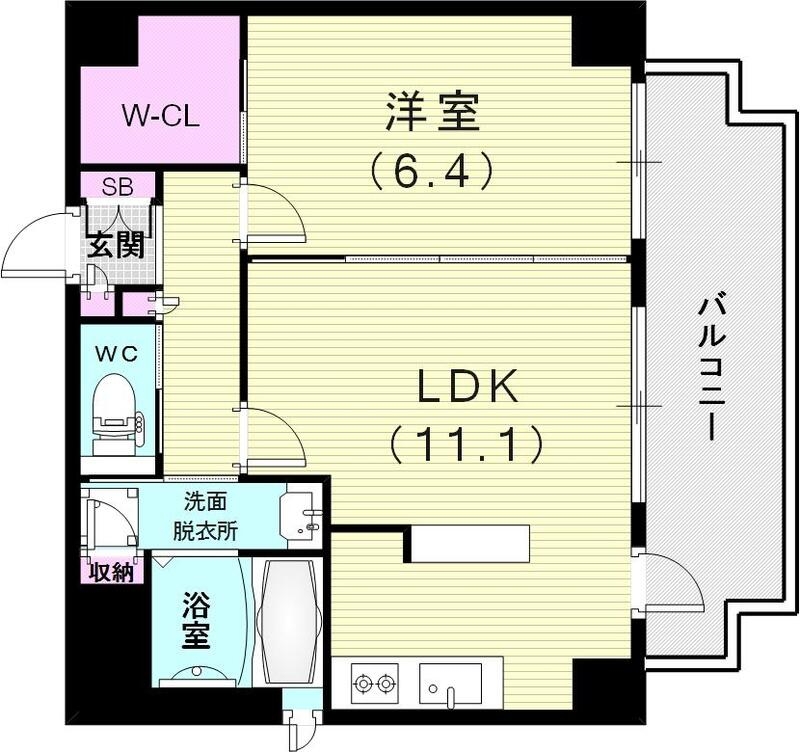 １ＬＤＫの間取りです