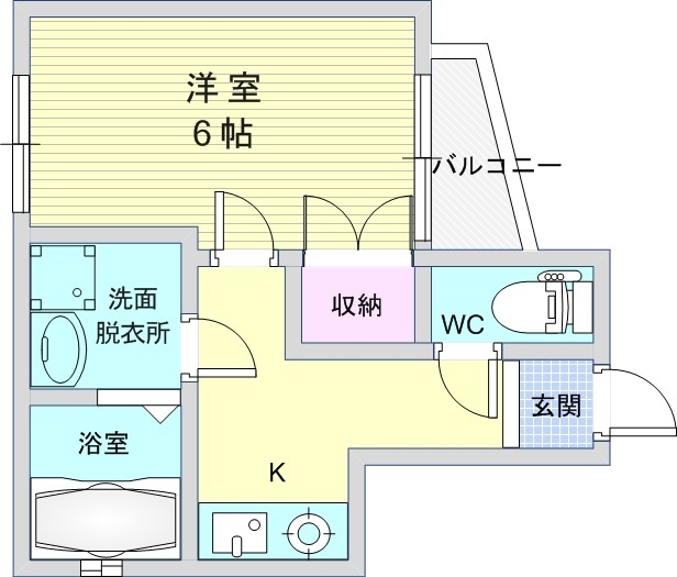 1K（19.71平米）独立洗面台・エアコン・温水洗浄便座