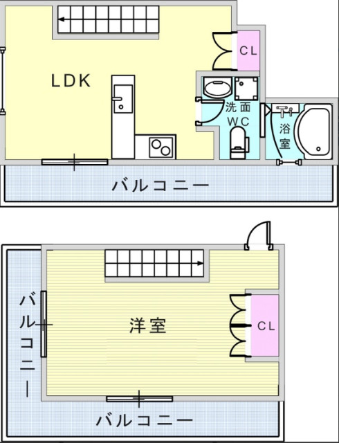１LDK（47平米）システムキッチン・独立洗面台・下駄箱