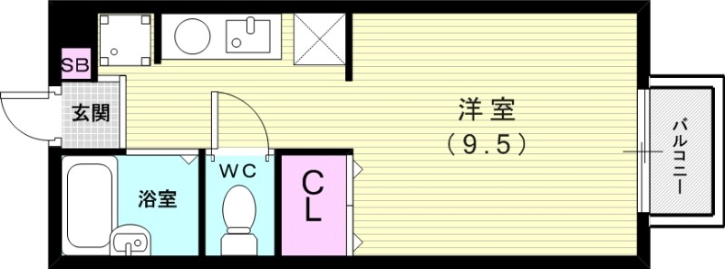 お部屋も７帖で広いです