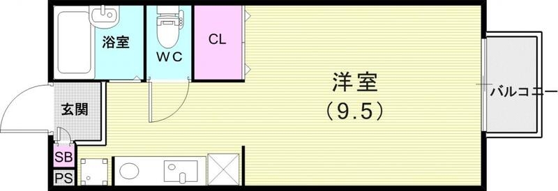 お部屋も9.5帖で広いです