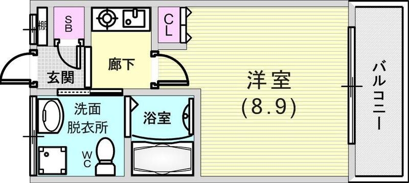 洋室9帖の大きな１Ｋ