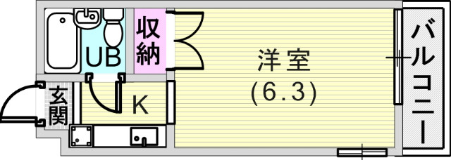 １Ｋ（１６平米）室内洗濯機置き場・エアコン・インターホン