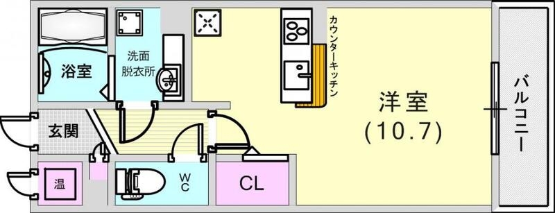 1R（30.03平米）カウンターキッチン・浴室乾燥機・収納