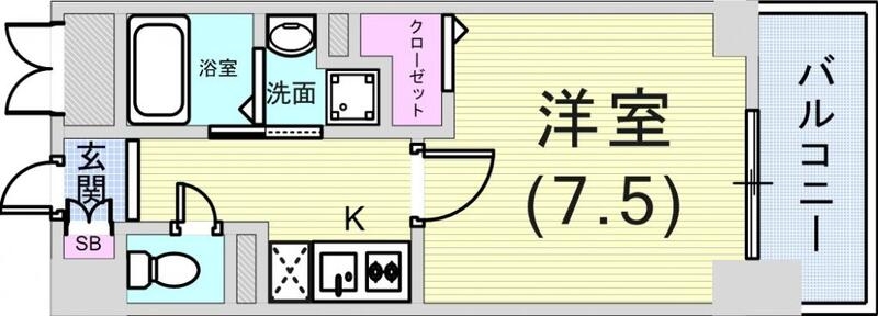 単身の方向けのお部屋ですね。