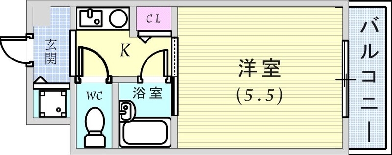 1K（18.9平米）エアコン・バルコニー・IHコンロ・収納