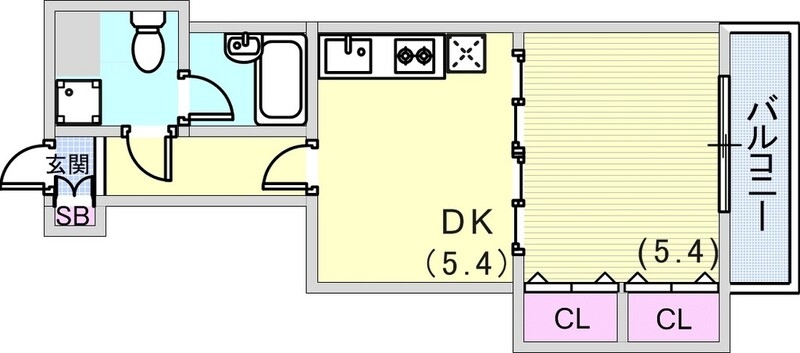 1DK（27.95平米）風呂トイレ別・室内洗濯機置き場・