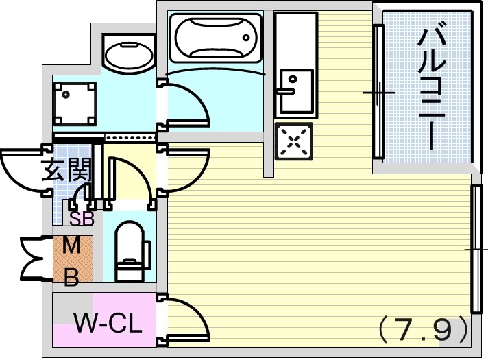 1R（27.3平米）浴室乾燥機・3点セパレート・下駄箱