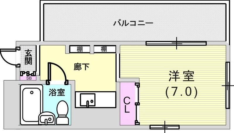 1R(15平米）角部屋・最上階・3点ユニット