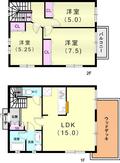 ３ＬＤＫ（８０.３０平米）追い焚き機能・システムキッチン付き