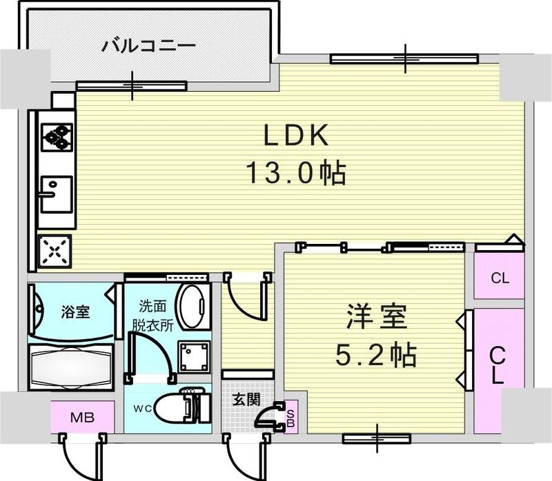 1LDK(43.45平米）モニターフォン・追焚付給湯