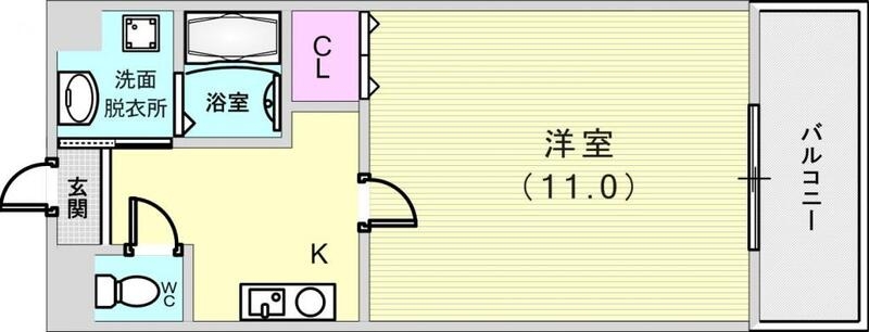 1K（30平米）エアコン・ガスキッチン・収納・独立洗面台