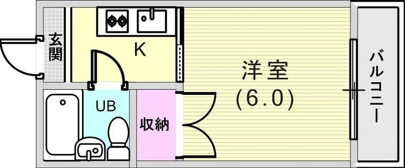 1K（17.36平米）室内洗濯機置場・エアコン・浴槽