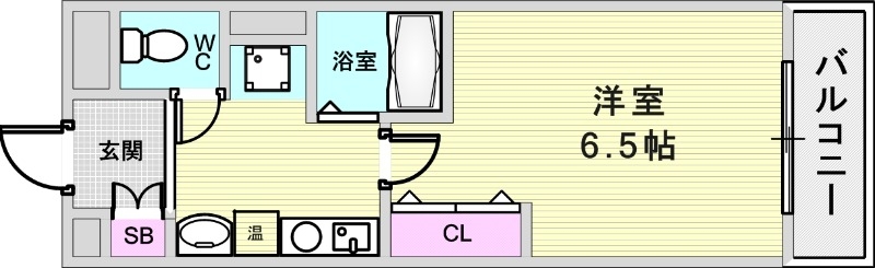 1K（２１.４平米）オール電化・バストイレ別・エアコン・収納