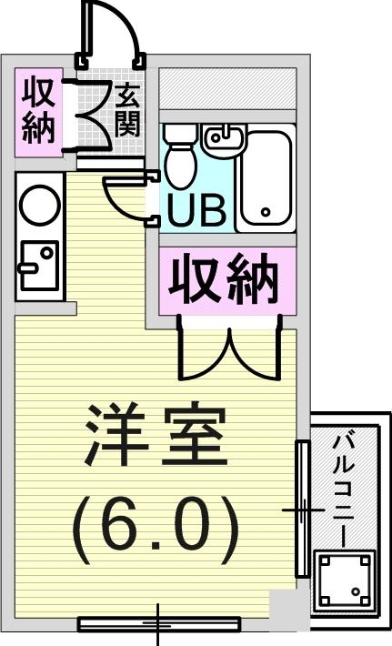 1R（18.58平米）エアコン・オートロック・下駄箱・収納
