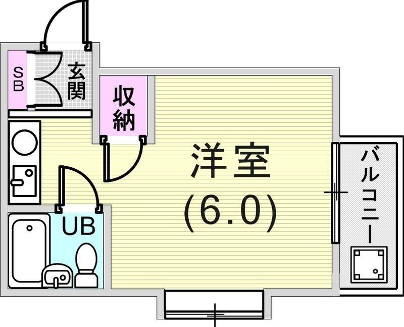 ワンルーム（17.28平米）エアコン・シューズボックス