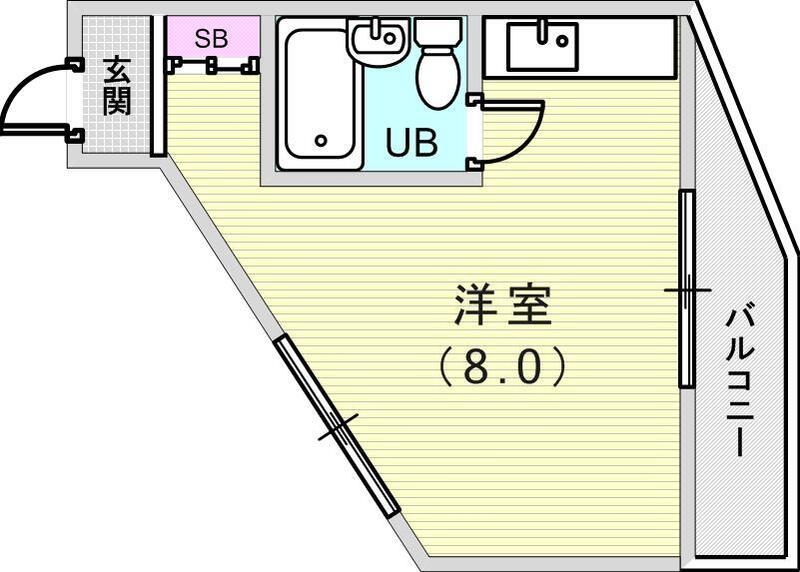 洋室が広いのでレイアウトが工夫できます
