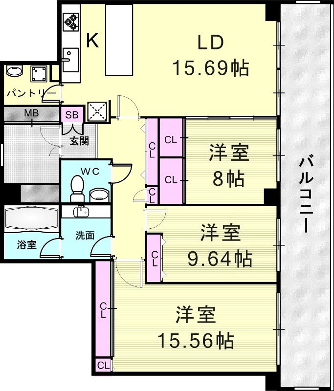 3LDK（133.81平米）食器洗浄機・エアコン・3口コンロ
