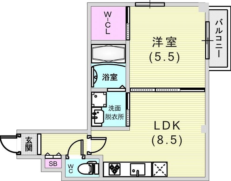 1LDK（37.07平米）浴室乾燥機・洗髪洗面化粧台