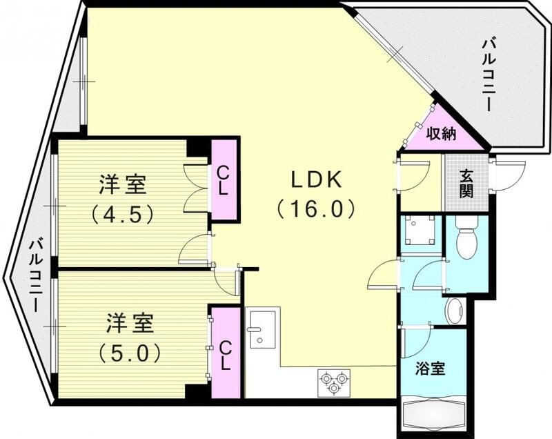 2LDK（53.18平米）2面バルコニー・システムキッチン