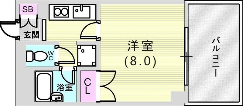 1K（25.2㎡）バルコニー・角部屋・IHコンロ・エアコン
