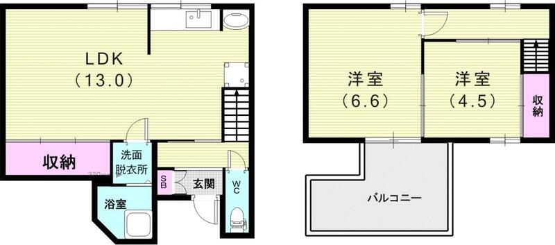 2LDK（５５平米）