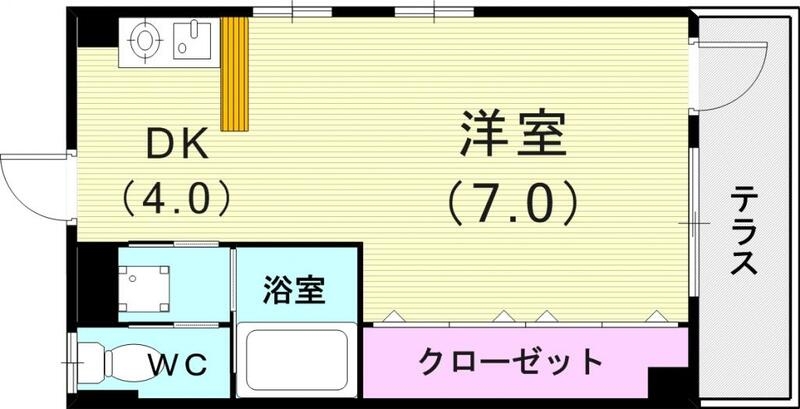 1DK(25.37平米）室内洗濯機置場・シューズボックス
