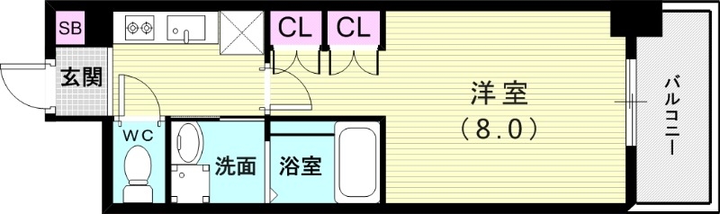 1K（２５.７２平米）2口ガスコンロ・システムキッチン