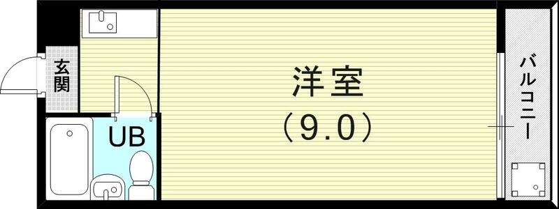 1Ｒ（18.6平米）TVモニターホン・エアコン・バルコニー