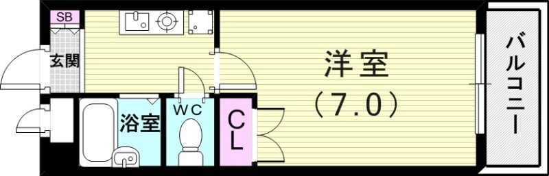 1K（１９.７１平米）室内洗濯機置場