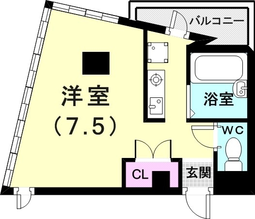 １K（２２．４８平米）ネット無料・エアコン・室内洗濯機置場