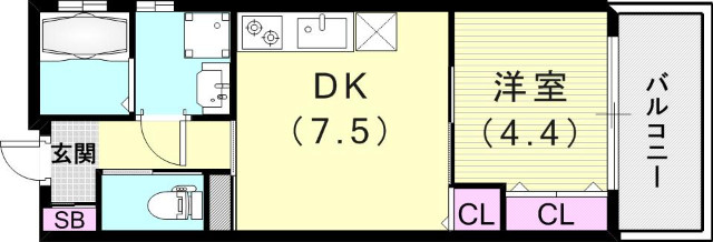 1LDK（31.88平米）システムキッチン・浴室乾燥機・収納