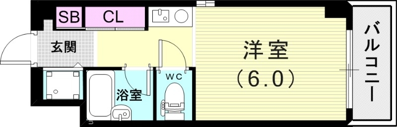 １K（１９.６０平米）IHコンロ・エアコン・室内洗濯機置き場