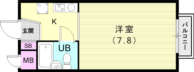 1R（21.39平米）バルコニー・IHコンロ・エアコン・靴箱