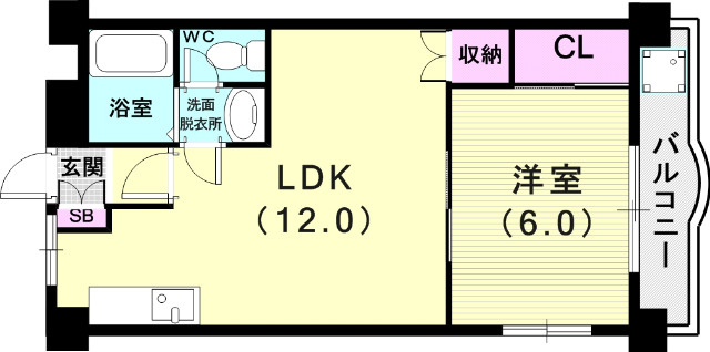 １LDK（３７.８平米）エアコン・独立洗面台・セパレート