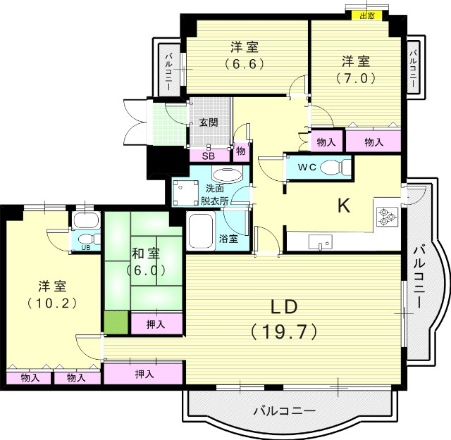 ４LDK（１２７.２４平米）システムキッチン、浴室2か所あり