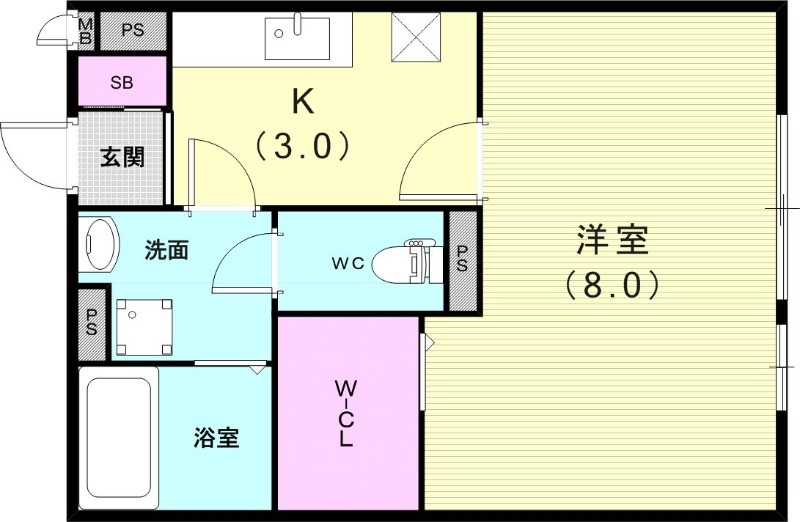１K（29.45平米）システムキッチン・エアコン・浴室乾燥機