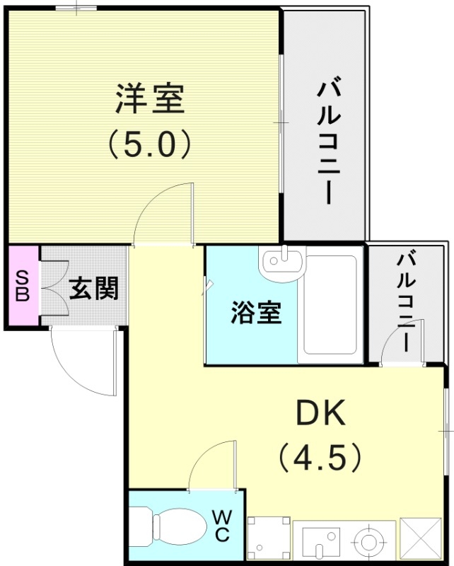 1DK（室内洗濯機置場・エアコン・ウォシュレット）