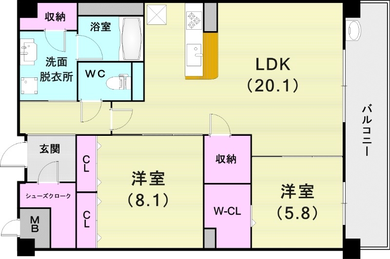 2LDK（86.91平米）ALSOC・カウンターキッチン