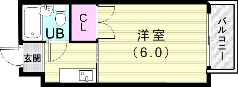 1K(17.36平米)1口IHコンロ・室内洗濯機置き場