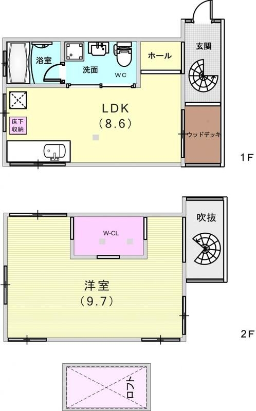 1ＬＤＫ（44.84平米）デザイナーズ・ロフト