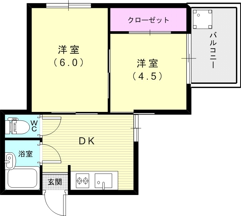２DK（32.30平米）システムキッチン・エアコン