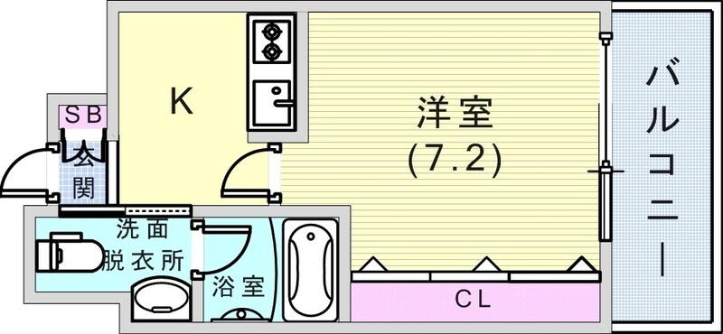 1K（25.36平米）システムキッチン・床暖房・浴室乾燥機