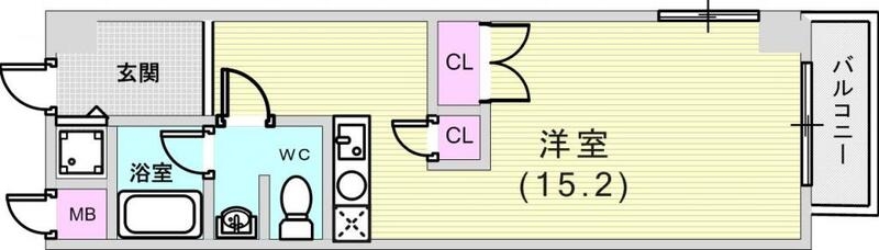 1R（31.5平米）独立洗面台・バルコニー・IHコンロ・収納