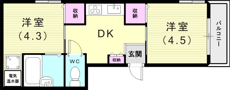2DK（30.06平米）システムキッチン・