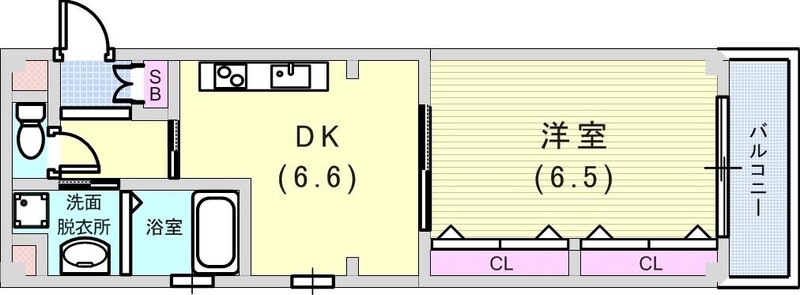 １ＤＫ（３４．２平米）浴室乾燥機・室内洗濯機置き場・追い焚き