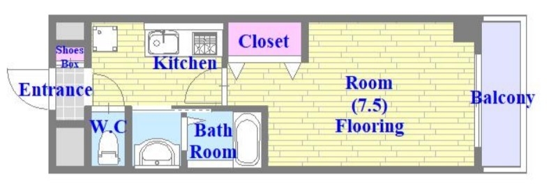 ゆとりある間取り、ベットを置いても余裕があります。