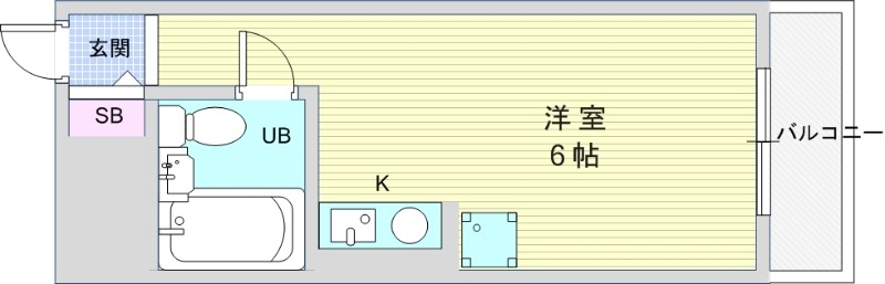 1R(18平米)室内洗濯機置き場・エアコン・IHミニキッチン