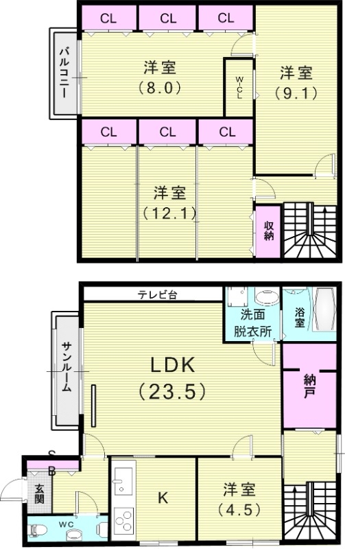 4LDK（140.7平米）ネット無料・モニターホン・エアコン