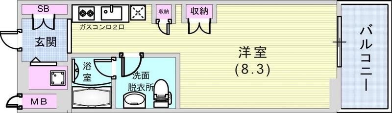ワンルーム（２５．１２平米）浴室乾燥機・エアコン・宅配BOX